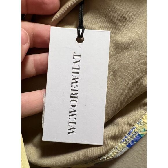 WeWoreWhat Golden Hour Floral High Rise Bikini Bottom Woman’s Size Medium NEW Ye - Picture 5 of 10